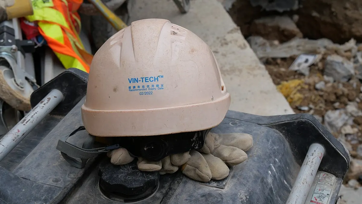 Safety hard hat - hair drug test for work